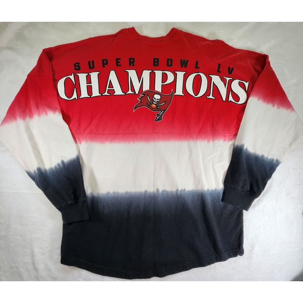 TAMPA BAY BUCcANEERS Football SPIRIT JERSEY Spell Out MEDium Super Bowl Shirt